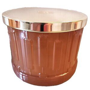 EMPTY Lidded Slatkin Candle Jar Elton John Amber/Gold Cleaned Glass